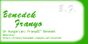 benedek franyo business card